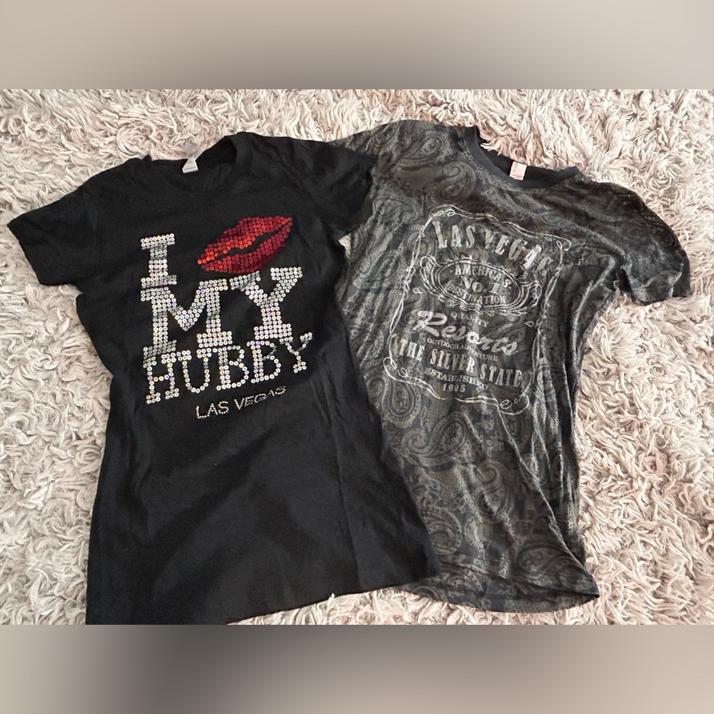 I love my Hubby and Vegas T-shirts bundle, Size Small